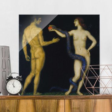 Quadros em vidro Franz von Stuck - Adam and Eve