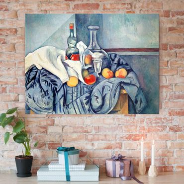 Quadros em vidro Paul Cézanne - Still Life With Peaches And Bottles