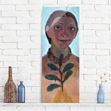 Quadros em vidro Paula Modersohn-Becker - Self-Portrait With Camellia Twig
