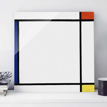 Quadros em vidro Piet Mondrian - Composition III with Red, Yellow and Blue