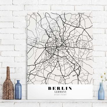 Quadros em vidro Berlin City Map - Classic