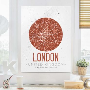 Quadros em vidro City Map London - Retro