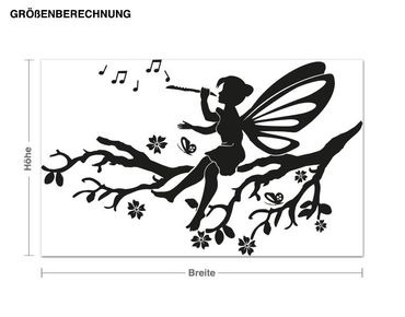 Autocolantes de parede Little fairy on branch making music