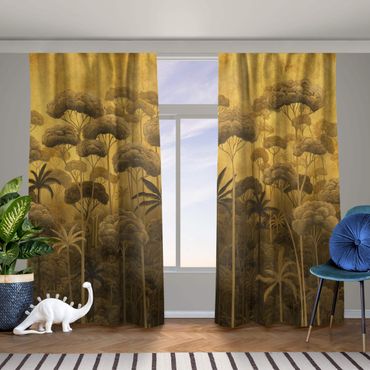 Cortinas Tall Trees in the Jungle in Golden Tones
