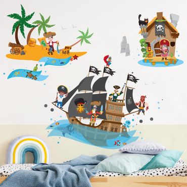 Autocolantes de parede Pirate ship Treasure Island Mega Set