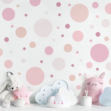 Autocolantes de parede Points confetti pink set
