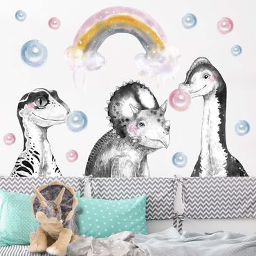 Autocolantes de parede Rainbow Dino Set