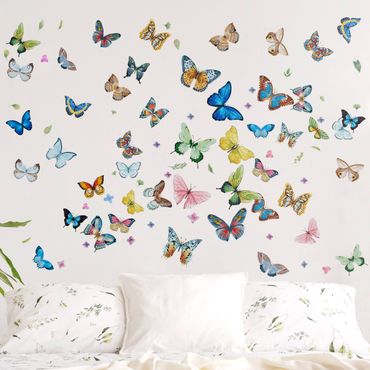 Autocolantes de parede Butterflies Watercolor XXL Set