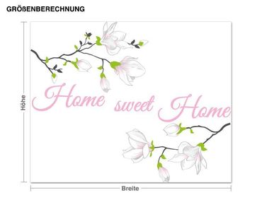 Autocolantes de parede Home Sweet Home With Magnolias