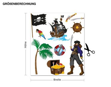 Autocolantes de parede Pirate Set With Pirate Ship