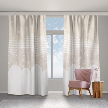 Cortinas Clouds and Stars - beige