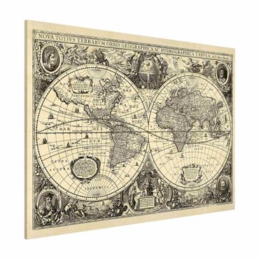 Quadros magnéticos Vintage World Map Antique Illustration