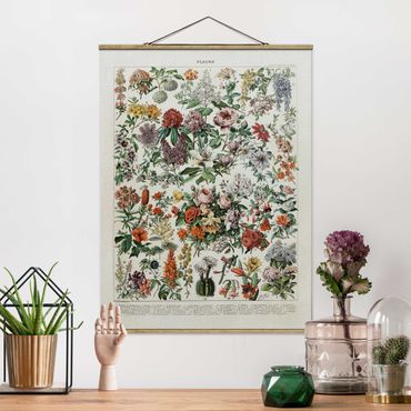 Quadros em tecido Vintage Board Flowers II