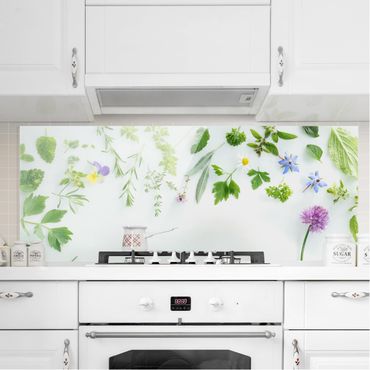 Painel anti-salpicos de cozinha Herbs And Flowers