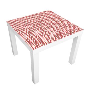 Papel autocolante para móveis Mesa Lack IKEA Red Geometric Stripe Pattern