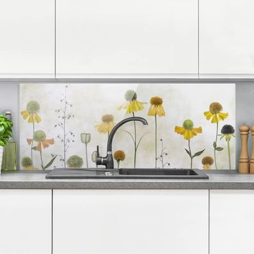 Painel anti-salpicos de cozinha Delicate Helenium Flowers