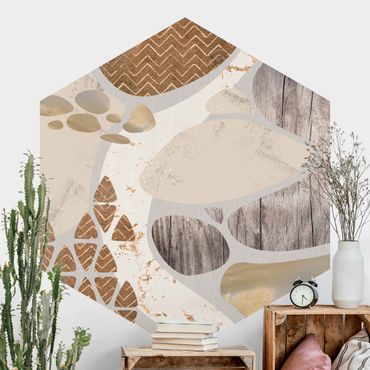 Papel de parede hexagonal Abstract Quarry Pastel Pattern