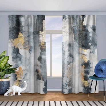 Cortinas Abstract Watercolour With Gold
