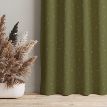 Cortinas Abstract Monochrome Pattern - Olive Green