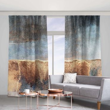 Cortinas Abstract Lakeshore In Gold