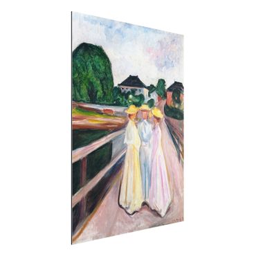 Quadros em alumínio Dibond Edvard Munch - Three Girls on the Bridge