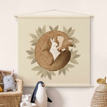 Tapeçaria de parede Anna Lunak Illustration - Fox and Hare