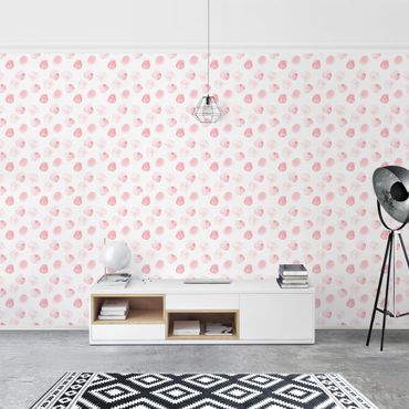 Papel de parede padrões Watercolour Dots Rosa