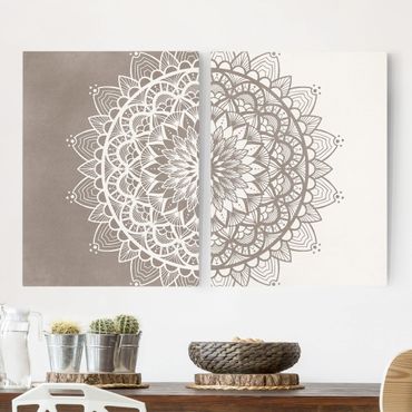 Telas decorativas Mandala Illustration Shabby Set Beige White
