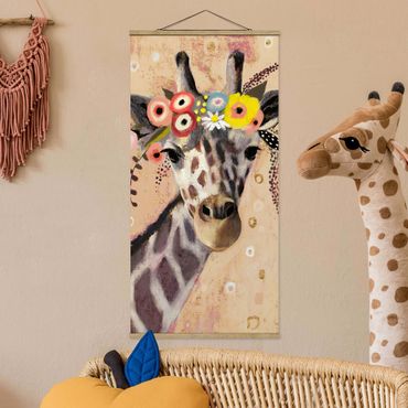 Quadros em tecido Klimt Giraffe