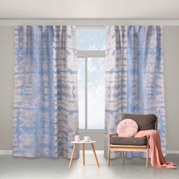 Cortinas Batik Stripes In Apricot Pink And Blue