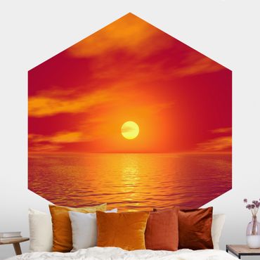 Papel de parede hexagonal Beautiful Sunset