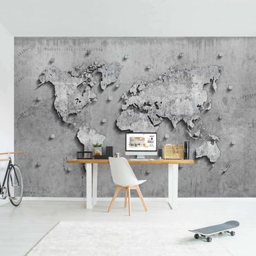 Mural de parede Concrete World Map
