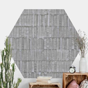 Papel de parede hexagonal Concrete Brick Wallpaper