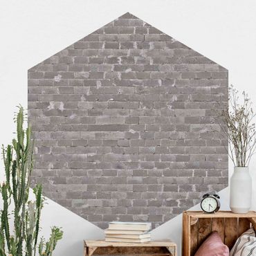 Papel de parede hexagonal Concrete Brick