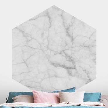 Papel de parede hexagonal Bianco Carrara