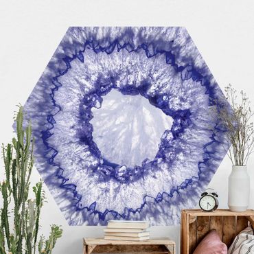 Papel de parede hexagonal Blue Purple Crystal