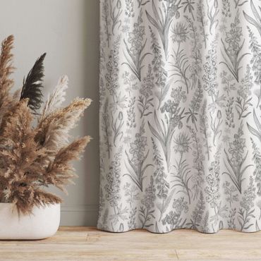 Cortinas Flower Waves In Gray