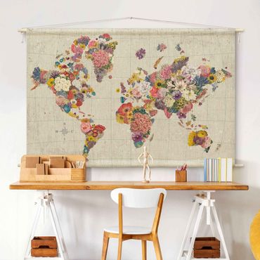 Tapeçaria de parede Botanical world map