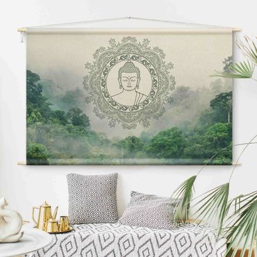 Tapeçaria de parede Buddha Mandala In Fog