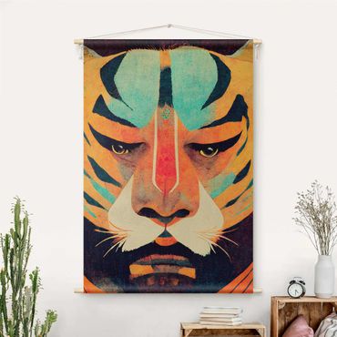 Tapeçaria de parede Colourful Tiger Illustration