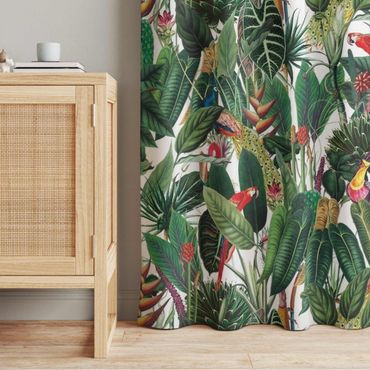 Cortinas Colourful Tropical Rainforest Pattern