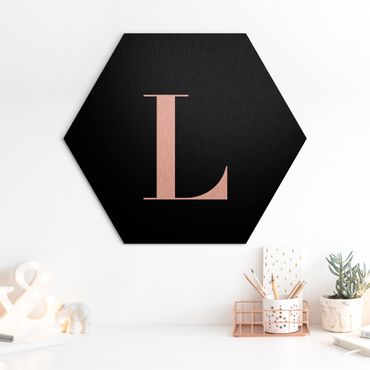 Quadros hexagonais Letter Serif Black L