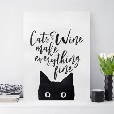 Telas decorativas Cats And Wine make Everything Fine
