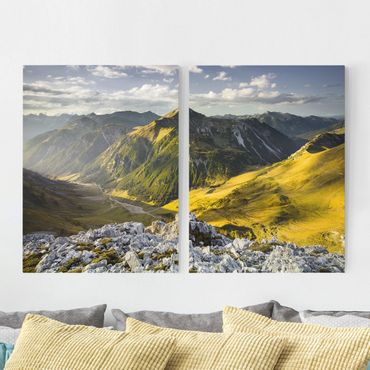 Telas decorativas 2 partes Mountains And Valley Of The Lechtal Alps In Tirol