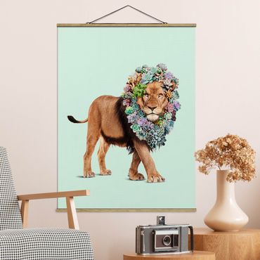 Quadros em tecido Lion With Succulents