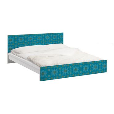 Papel autocolante para móveis Cama Malm IKEA Oriental Ornament Turquoise