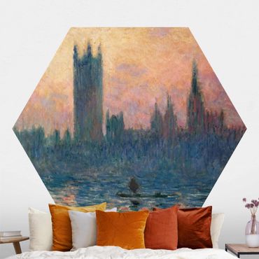 Papel de parede hexagonal Claude Monet - London Sunset