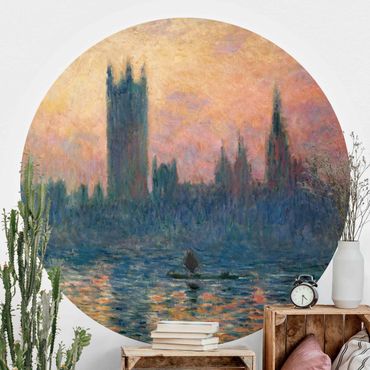 Papel de parede redondo Claude Monet - London Sunset