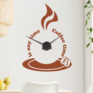Autocolantes de parede Coffee Time Wall Clock