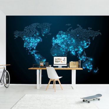 Mural de parede Connected World World Map